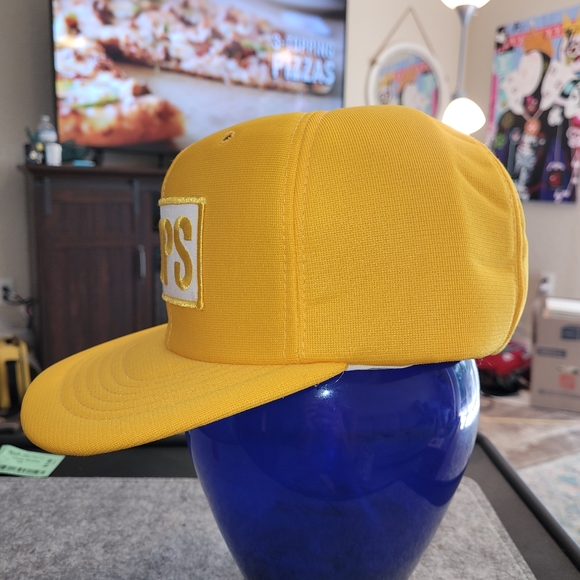 Vintage HOPS Patch Snapback Cap 90s Foam Pannels Logo Yellow Embroidered - Picture 2 of 7
